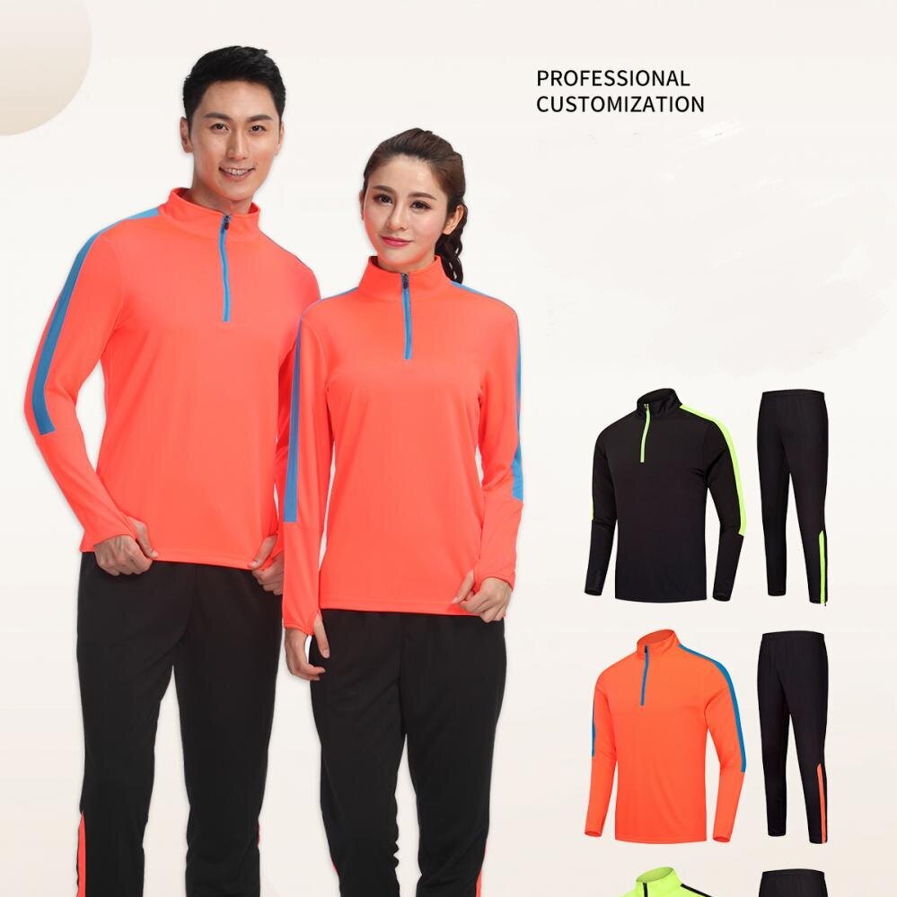 Wholesale custom half zipper sports training sportswear men's set, jogging, soccer team, children's and adult sportswear