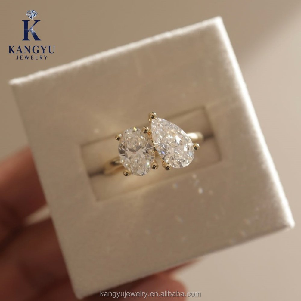 Customizable laboratory cultivated diamond engagement ring VVS1 clarity IGI certified CVD/HTPT inlay 14K/18K/24K pure gold women's Kangyu
