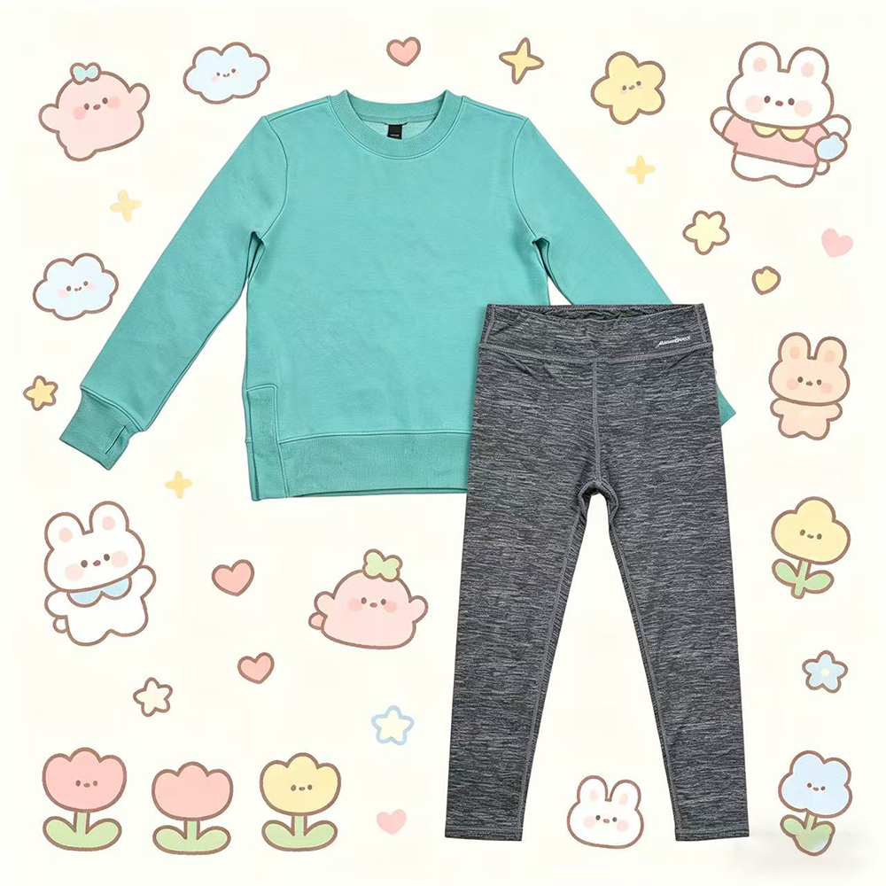 2026 new girls' sportswear set, suitable for small, medium, and large children, fashionable and versatile daily casual two-piece set