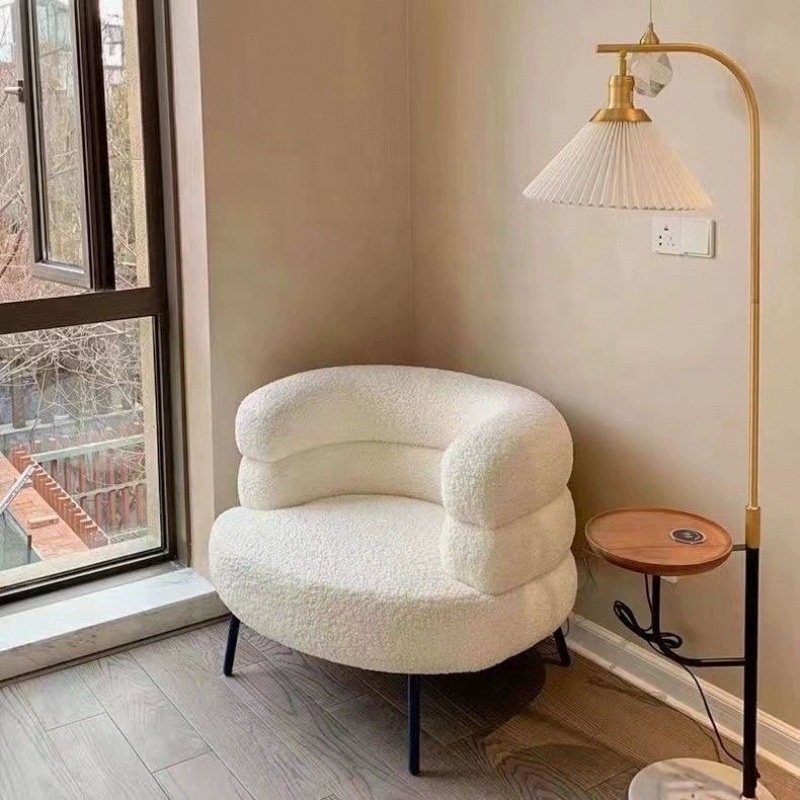 Modern and stylish living room, single sofa chair, velvet lounge, dressing table, bar counter, soft and durable apartment lounge chair