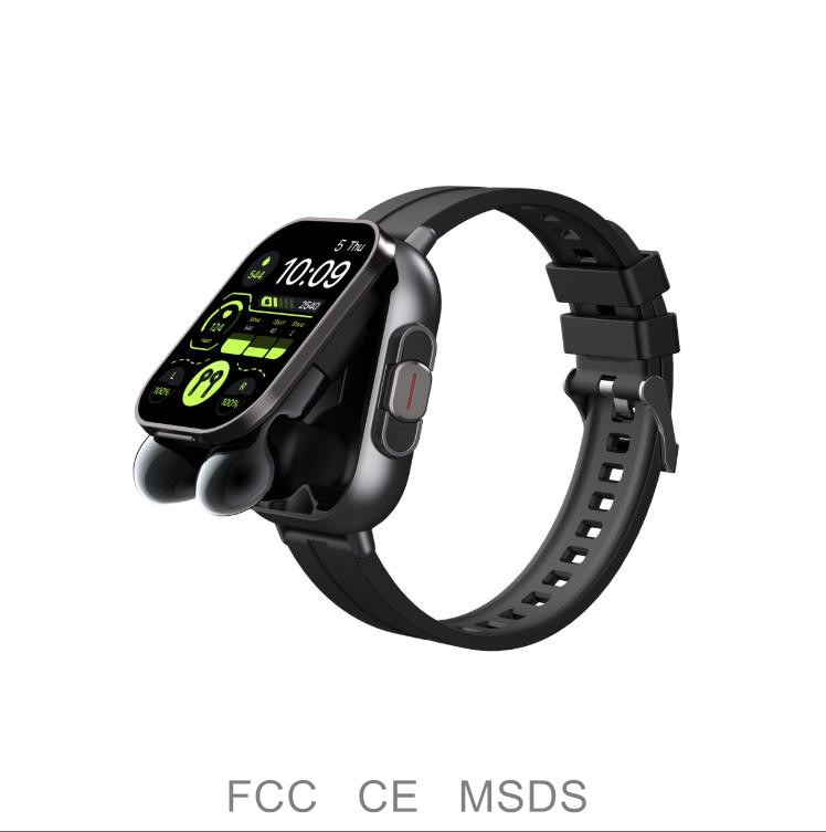 The cheapest smartwatch TWS earphones 2-in-1 hot selling high-quality health monitoring sports Relojes NFC D8E with earplugs smartwatch