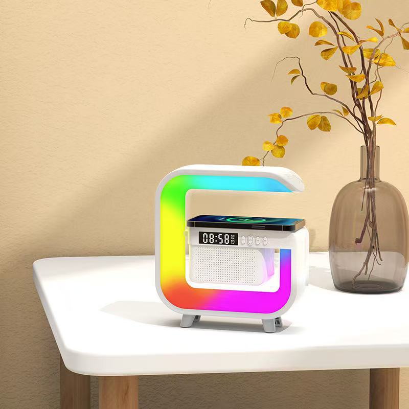 G3 Mini Multi functional Wireless Charging RGB LED Smart Speaker 5W with Alarm Clock and Atmosphere Light