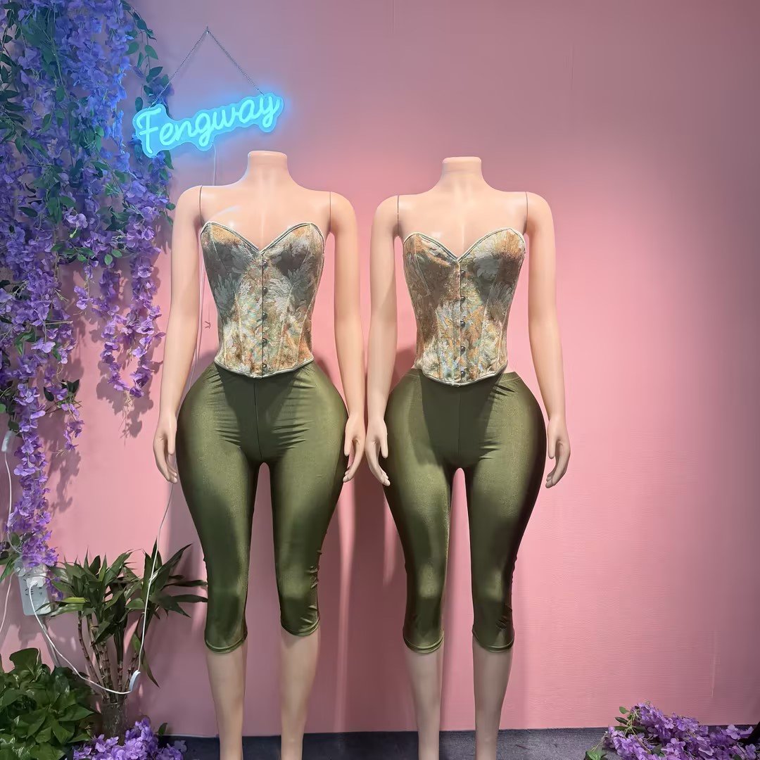 2026 new spring women's shorts set printed tight corset short top and dyed shorts 2-piece set Y2K tight corset 2-piece set women's clothing