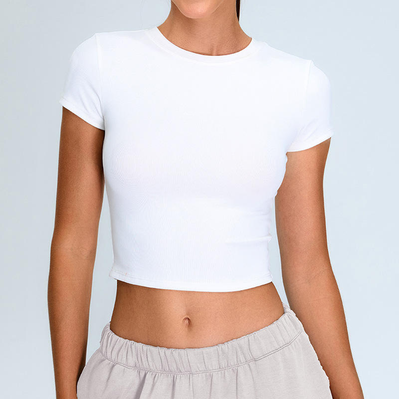 Wholesale high-quality customized Y2K T-shirt sports short top cotton T-shirt custom printed and embroidered women's clothing